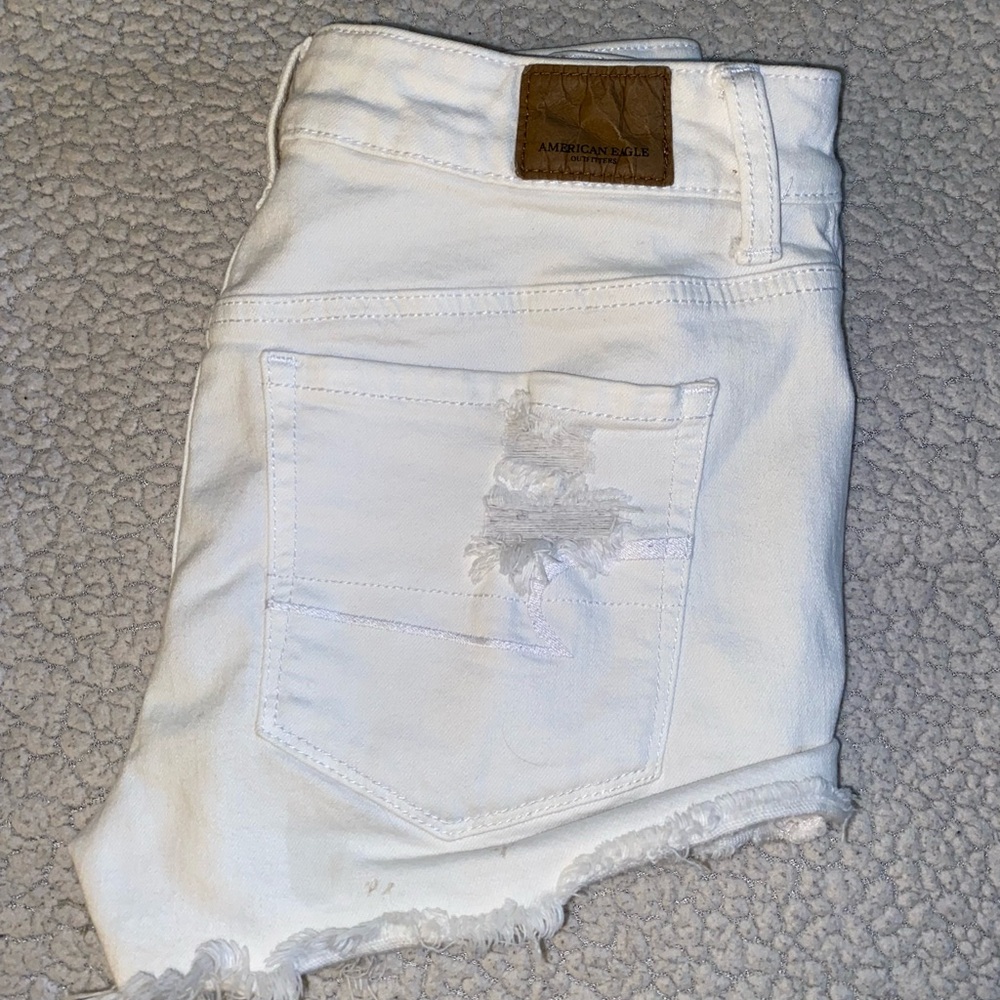 American Eagle-White Denim Shorts